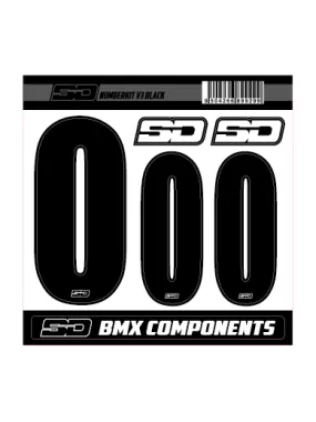 SD Front + 2 Side Plate Number Kit V3 Black